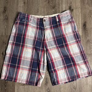 Chor Bermuda Golf 10" Shorts Men's Size‎ 34 Patchwork Madras Plaid Pockets